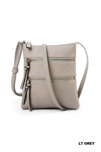 Triple Zipper Crossbody