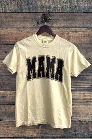 Mama with Leopard Graphic Tee