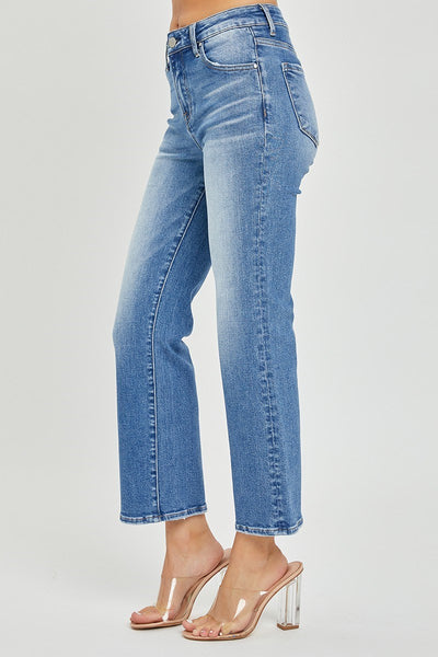 Mid Rise Cropped Flare in Medium Wash by Risen