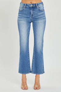 Mid Rise Cropped Flare in Medium Wash by Risen