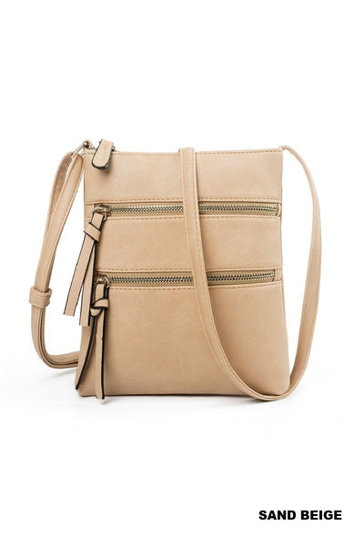 Triple Zipper Crossbody