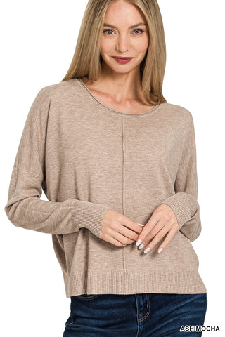 Front Seam Sweater in Ash Mocha