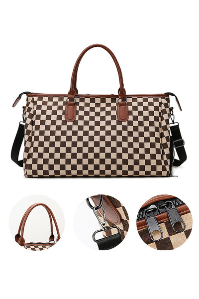 Checkered Weekender Duffle Bag