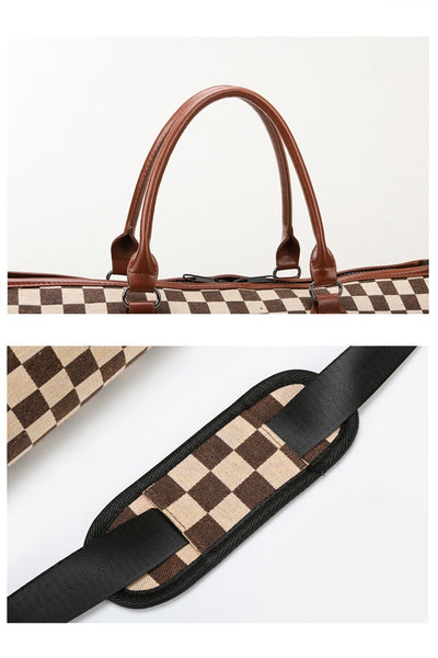 Checkered Weekender Duffle Bag