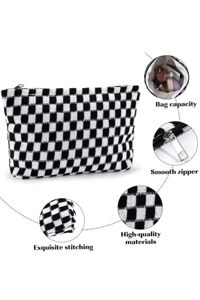 Checkered Skincare Bag