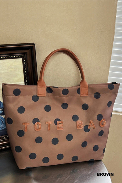 Polka Dot Oxford Tote Bag