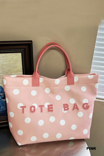 Polka Dot Oxford Tote Bag