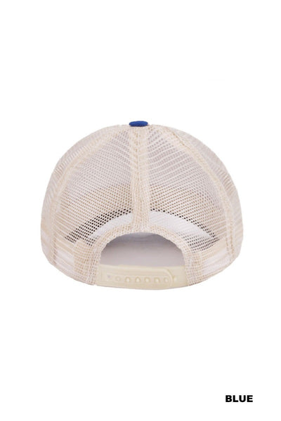 Star Floral American Flag Mesh Hat