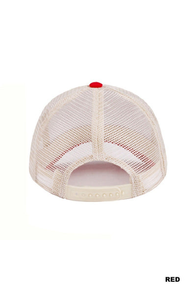 Star Floral American Flag Mesh Hat