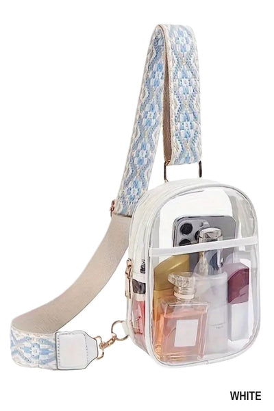 Clear Sling Bag with Guitar Strap