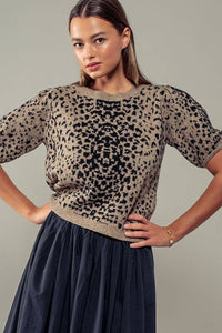 Animal Short Sleeve Sweater