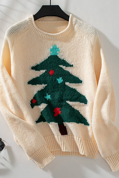 Christmas Tree Sweater in Ivory