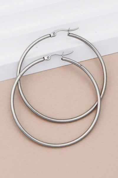 Tarnish-Resistant Waterproof Stainless Steel Hoop Earrings
