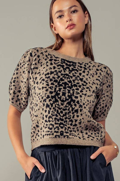 Animal Short Sleeve Sweater