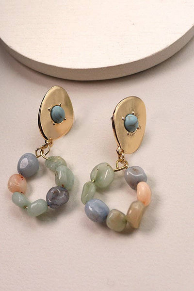 Natural Stone Beaded Earrings