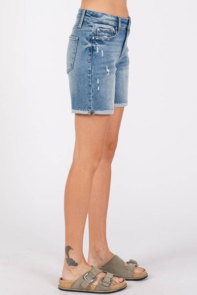 Mid Rise Midi Shorts