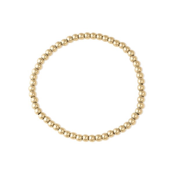 Gold Beaded PVD Stainless Stretch Bracelet