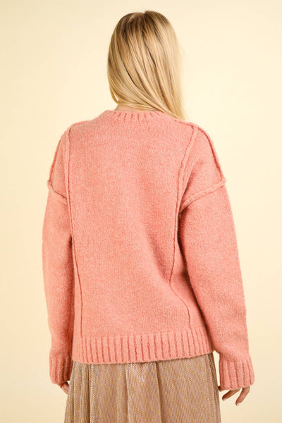 Fuzzy Feeling Oversized Sweater in Pink