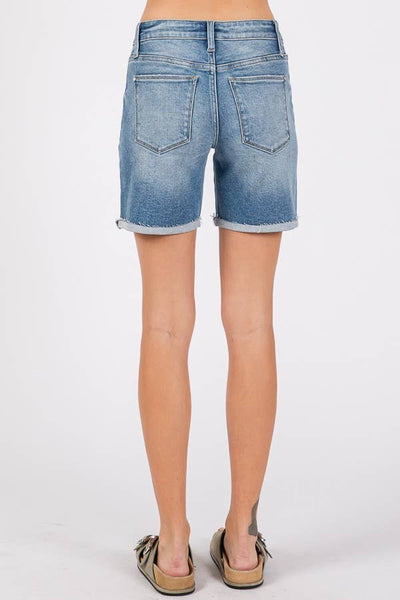 Mid Rise Midi Shorts