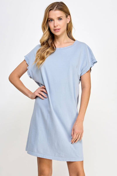 Lake Life Mineral Washed Mini Dress in Vintage Ocean