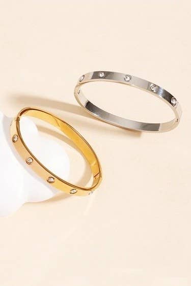 Waterproof Bangle with Rhinestone Detail