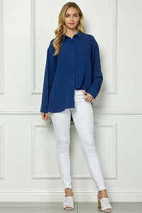 Oversized Boyfriend Light Weight Shirt in Navy