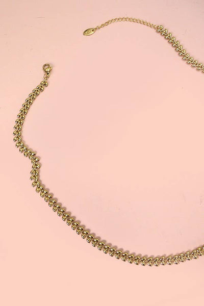 Leaf Chain Necklace in Gold