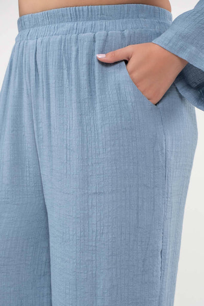 Plus Lightweight High Rise Pants in Chambray