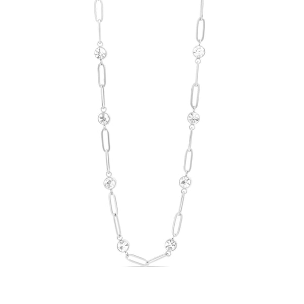Rhinestone Paperclip Chain Necklace