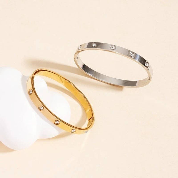 Waterproof Bangle with Rhinestone Detail