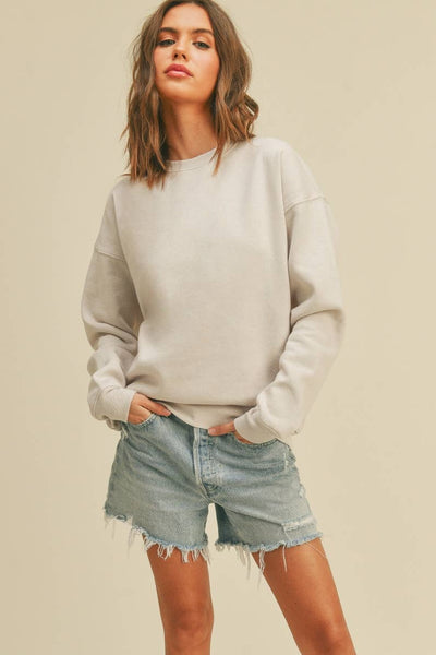 Comfort Crewneck Sweatshirt in Heather Dusty Grey