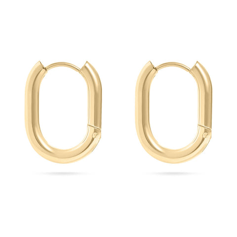 Hypoallergenic Oval Huggie Earrings