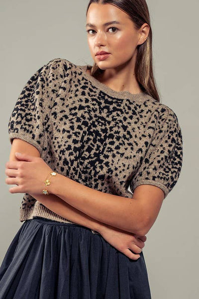 Animal Short Sleeve Sweater