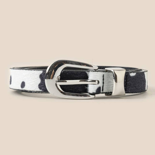 Faux Cow Hide Fashion Belt
