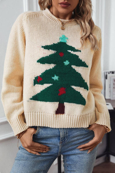 Christmas Tree Sweater in Ivory