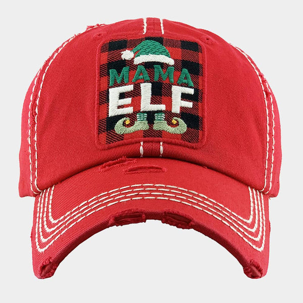 Mama Elf Baseball Hat Red