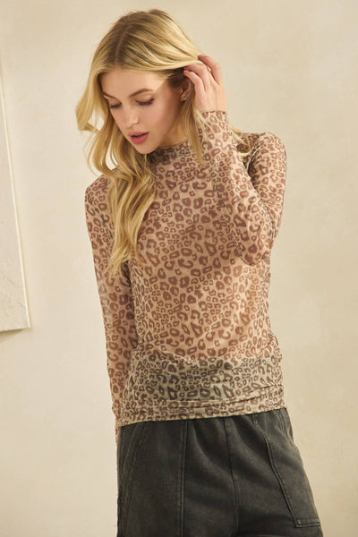 Leopard Mesh Top