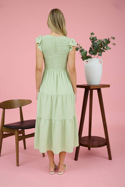 Flutter Sleeve Maxi in Sage