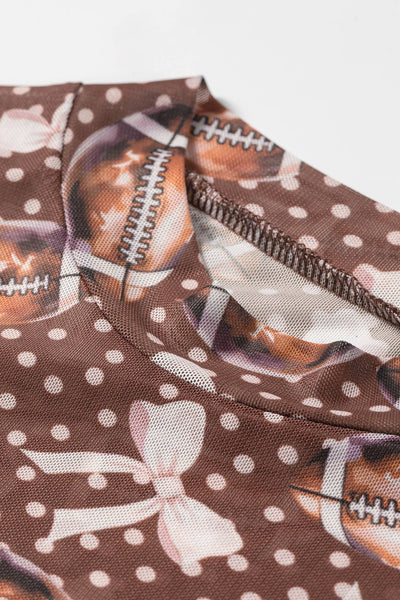 Polka Dot Bow Game Day Mesh Top