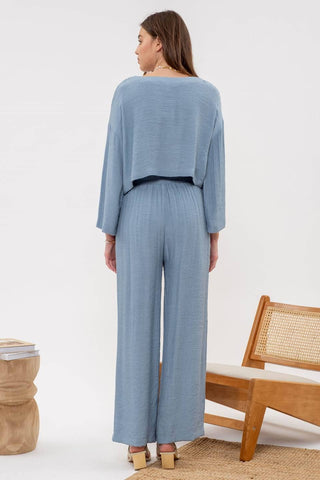 Lightweight High Rise Pants in Chambray