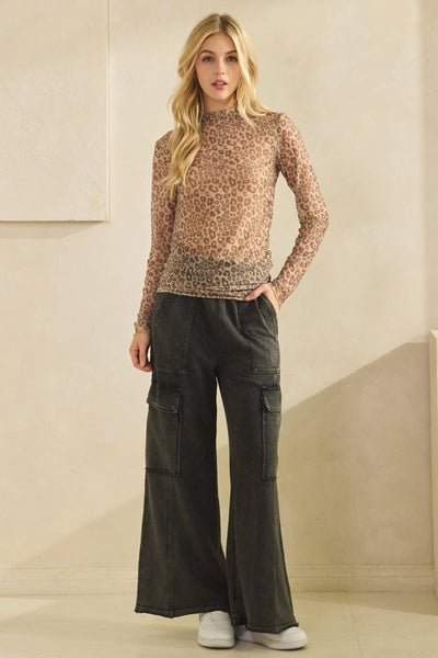 Leopard Mesh Top
