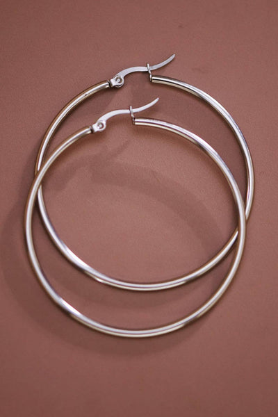 Tarnish-Resistant Waterproof Stainless Steel Hoop Earrings