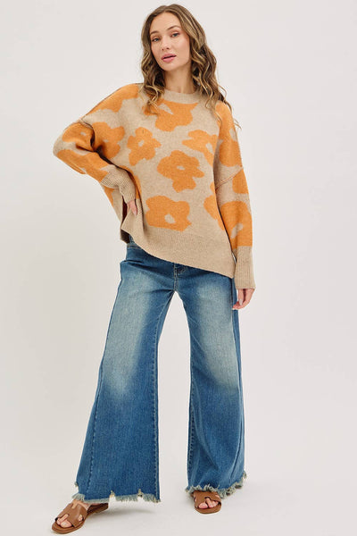 Mid Rise Wide Leg Frayed Hem Denim