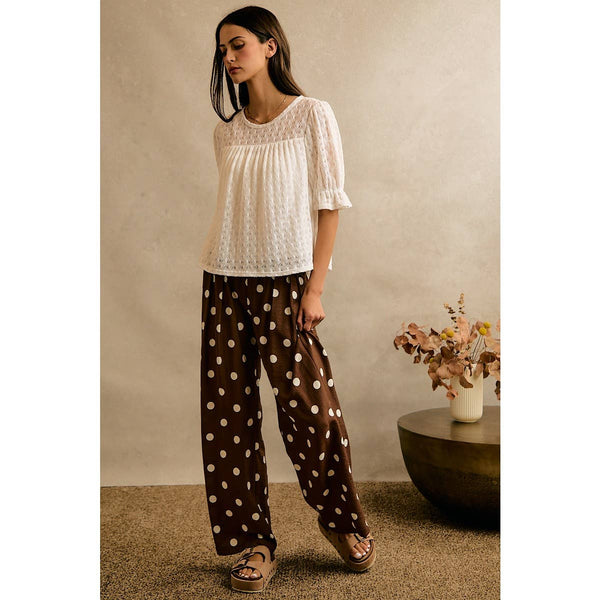Crochet Knit Top in Ivory