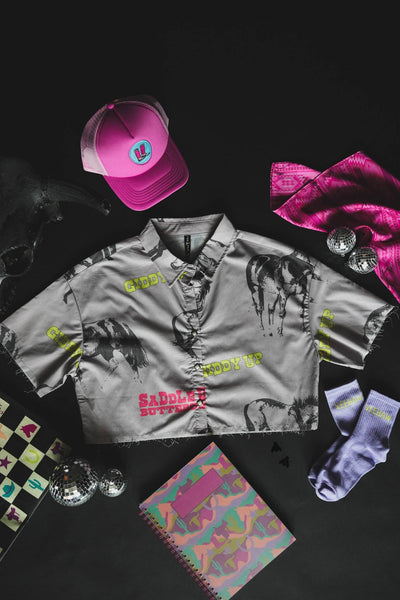 Giddy Up Crop Button Down