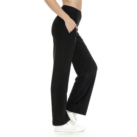 Wide Leg Activewear Pants in Black