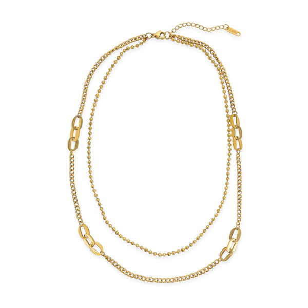 Water Resistant Necklace Set in Mixed Metal