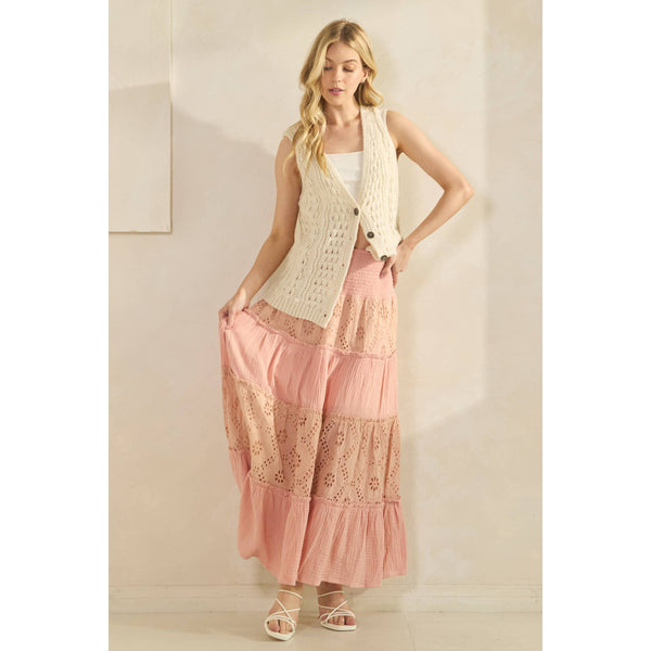 Fisherman Sweater Vest in Cream