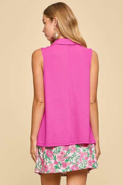 Sun-Cool Sport Zip Tank in Glow Pink