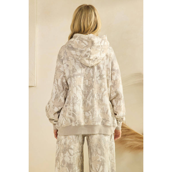 Camo Printed Fleece Hoodie